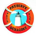 OPS Sticker Preserve Ocracoke 4" round UV Waterproof for outdoors